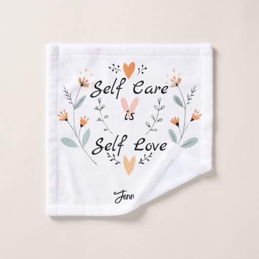 Selbstachtung ist Selbstversorgung Liebe: Bewunder Badhandtuch Set (Waschlappen)