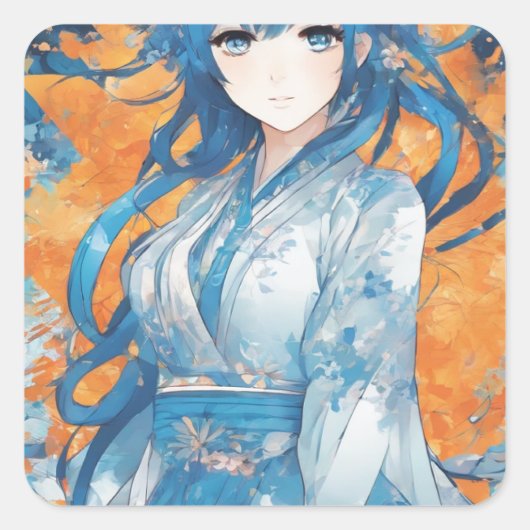 Selbstaufkleber Manga-leu Quadratischer Aufkleber (Vorderseite)