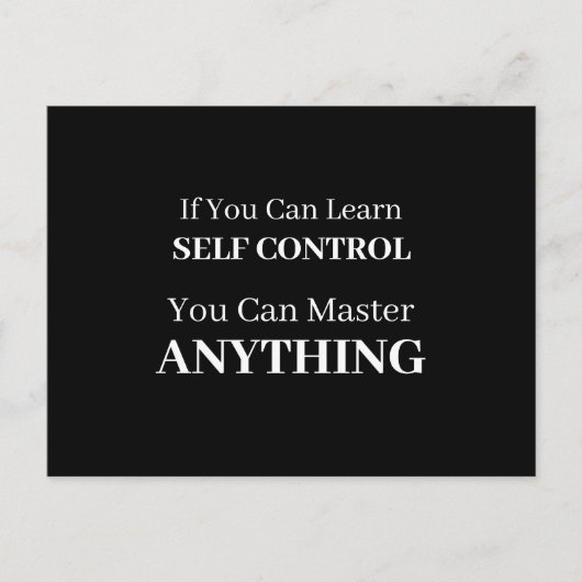 Selbstbejahung der Kontrolle Postkarte (Vorderseite)