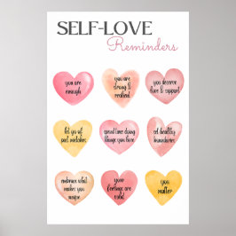 Selbstbejahungen Liebe rosa Herzen Poster