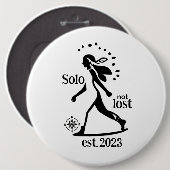Selbstbewusste Alleinreisende-Erklärung Button (Vorne & Hinten)