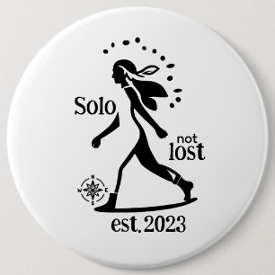 Selbstbewusste Alleinreisende-Erklärung  Button