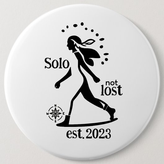 Selbstbewusste Alleinreisende-Erklärung Button (Vorderseite)