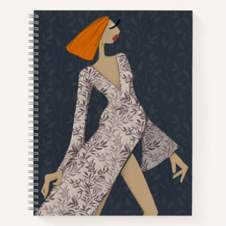 Selbstbewusste Frau Elegante Glamour-Mode-Kunst No Notizblock
