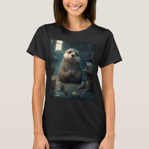 Selbstbewusste Otter Sea Otter Puns 3 T-Shirt