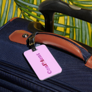 Selbstbewusste rosa personalisierte Gepäckanhänger
