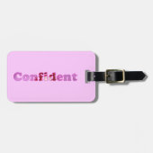 Selbstbewusste rosa personalisierte Gepäckanhänger (Vorderseite horizontal)