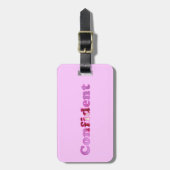 Selbstbewusste rosa personalisierte Gepäckanhänger (Vorderseite vertikal)