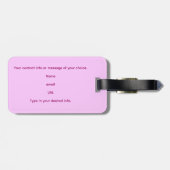 Selbstbewusste rosa personalisierte Gepäckanhänger (Rückseite horizontal)