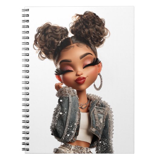 Selbstbewusster Couture-Cutie-Spiral-Foto-Notizblo Notizblock (Vorderseite)