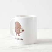 Selbstbewusster Kaffeebohnen-Charakter Kaffeetasse (Vorderseite Links)