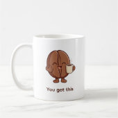 Selbstbewusster Kaffeebohnen-Charakter Kaffeetasse (Links)