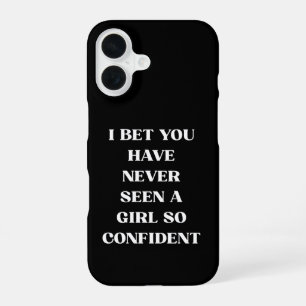 Selbstbewusstes Mädchen Zitat Schwarz Zitat, Femin iPhone 16 Hülle