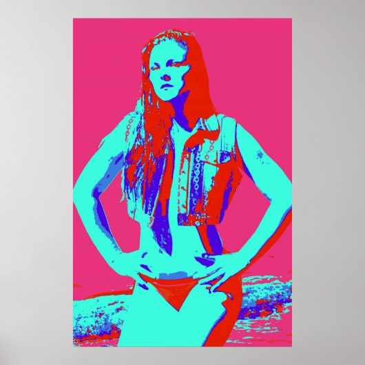 selbstbewusstes rotes Bikini-Girl-Poster Poster (Vorne)