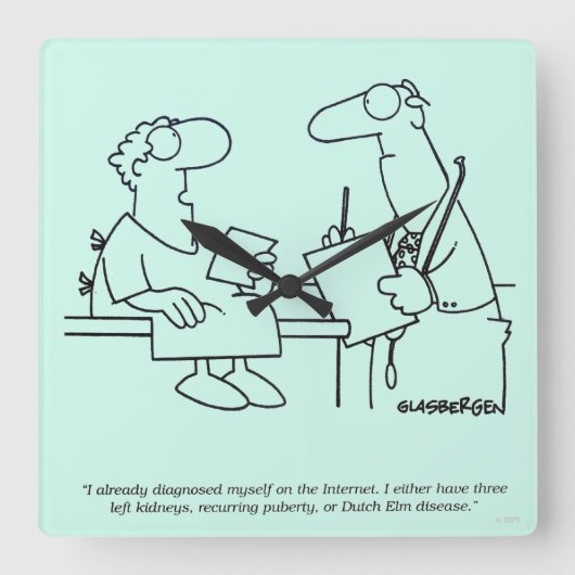 Selbstdiagnose Quadratische Wanduhr (Vorderseite)