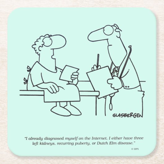 Selbstdiagnose Rechteckiger Pappuntersetzer (Vorderseite)