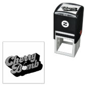 Selbstfärbende Briefmarke der Kirschbombe Permastempel (Beispiel)