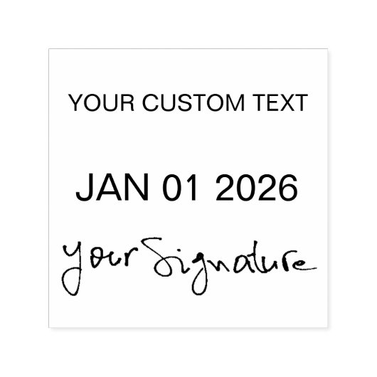 Selbstfärbender Mit Signaturdatum Benutzerdefinier Permastempel (Design)
