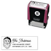 Selbstfärbender Rücksendeadressstempel mit Santa Permastempel (Beispiel)