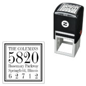 Selbstfarbige Briefmarke der coolen Square-Rücksen Permastempel (Beispiel)