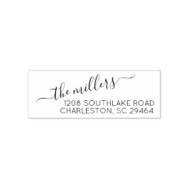 Selbstfarbige Briefmarke der klassischen SkriptRüc Permastempel