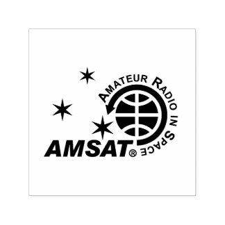 Selbstfarbige Briefmarke des AMSAT-Logos Permastempel