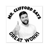 Selbstfarbige Briefmarke des Lehrers für Foto mit Permastempel (Design)