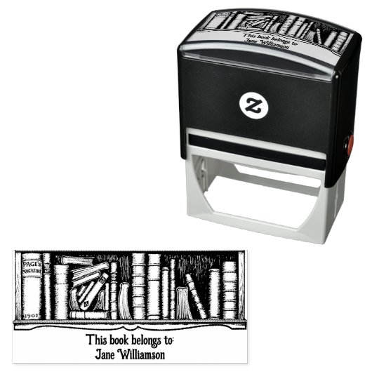 Selbstfarbige Briefmarke des virtuellen Buchzeiche Permastempel (Beispiel)