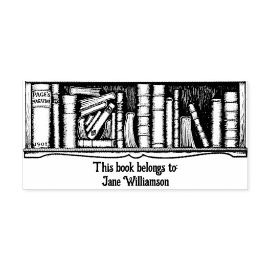 Selbstfarbige Briefmarke des virtuellen Buchzeiche Permastempel (Design)