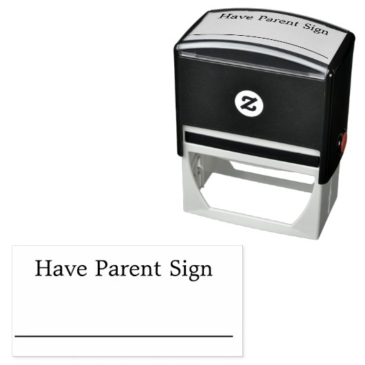 Selbstfarbige Briefmarke "Parent Sign" Permastempel (Beispiel)