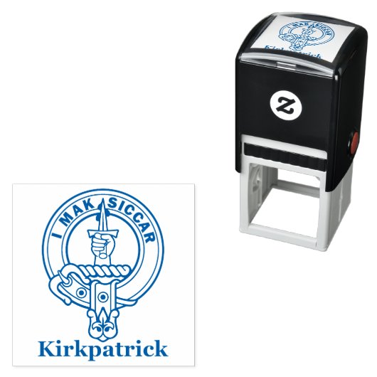 Selbstfarbige Clan Kirkpatrick Wappen Rubber Brief Permastempel (Beispiel)