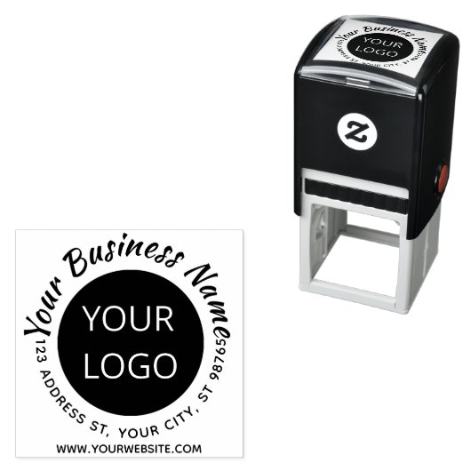 Selbstfarbige Logo-Rücksendeadresse Briefmarke für Permastempel (Beispiel)