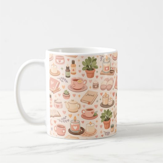Selbstfürsorge-Ästhetik-Muster Kaffeetasse (Links)