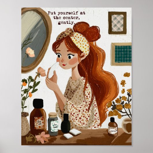 Selbstfürsorge Cottagecore Wandkunst Poster (Vorne)