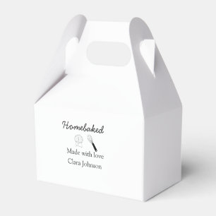 Selbstgebackene Bäckerei mit Liebe name details Geschenkschachtel