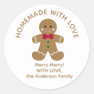 Selbstgebackener Weihnachtsmann-Weihnachtssticker Runder Aufkleber