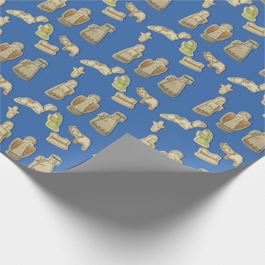 Selbstgebackenes Krippenpapier Geschenkpapier (Ecke)