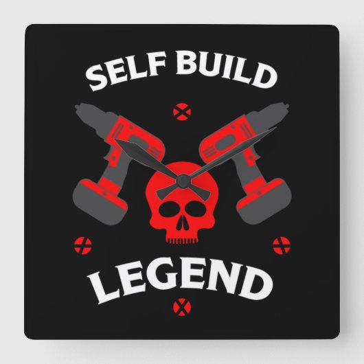 selbstgebaute Zuhause Quadratische Wanduhr (Vorderseite)