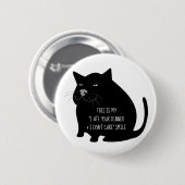 Selbstgefällige dicke schwarze Katze lustiger Spru Button (Vorne & Hinten)