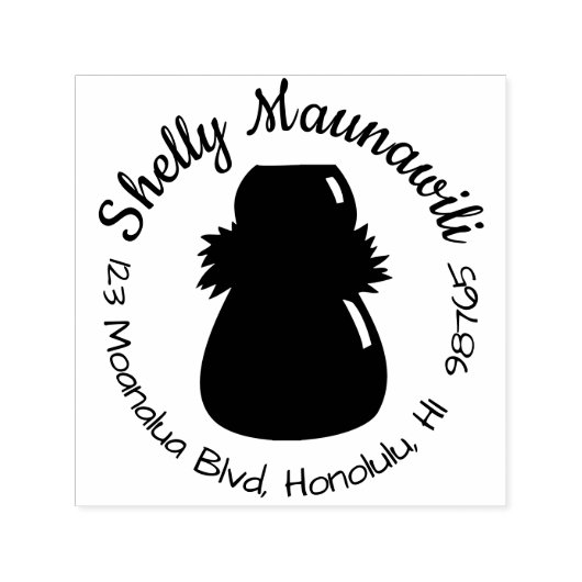 Selbstgefällige hawaiianische Rücksendeadresse Bri Permastempel (Design)