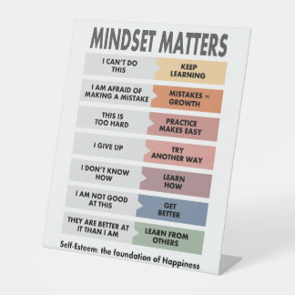 Selbstgefälligkeit: die Grundlage des Glücks Sockelschild