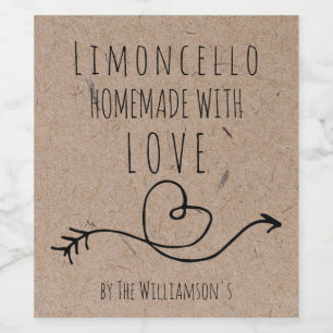 Selbstgemacht mit Liebe Limoncello Kraftpapier Weinetikett