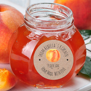 Selbstgemacht mit Liebe Pfirsichmarmelade Etikett Runder Aufkleber