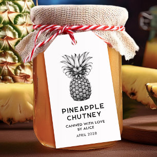 Selbstgemachte Ananas-Chutney-Konserve Geschenkanhänger