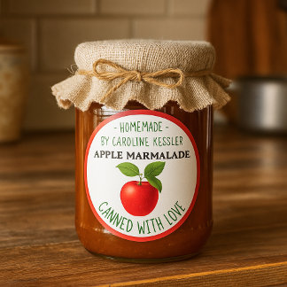 Selbstgemachte Apfel-Marmelade-Etikettenblatt Runder Aufkleber