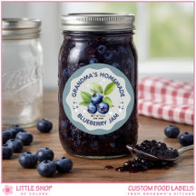 Selbstgemachte Blaubeermarmelade-Etiketten für Ein