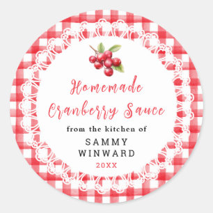 Selbstgemachte Cranberry-Sauce Etikett Runder Aufkleber