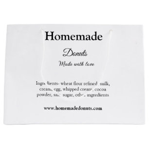 Selbstgemachte Donuts mit Liebe hergestellt Text-W Große Geschenktüte