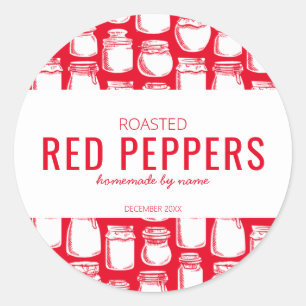 Selbstgemachte geröstete rote Paprika Aufkleber