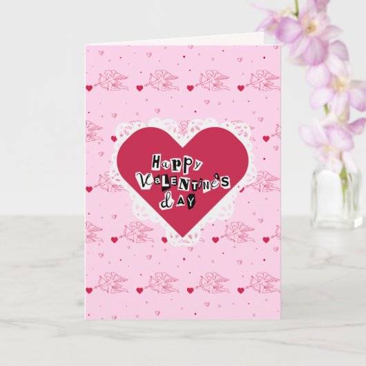 Selbstgemachte Happy Valentinstag Karte (Orchidee)
